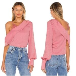 NWT NBD Bekah Blouse Pink One Balloon Sleeve XS